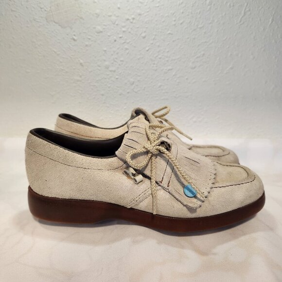 Vintage Senator‎ Suede Golf Cleats Women's 6.5M Saddle Shoe Kilties Niche *Rare* - Picture 3 of 13